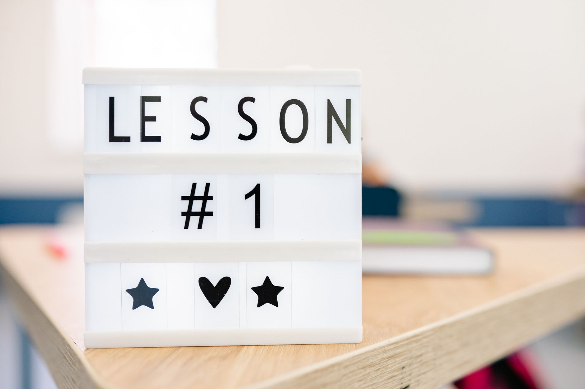 A sign reading Lesson 1, standing in for the first of the twelve EDT lessons